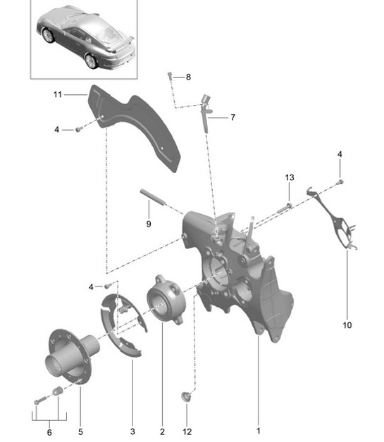 Diagram 501-010 Porsche Cayenne Turbo 4.5L 2003>> Rear Axle