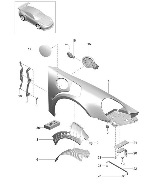 Diagram 801-042 Porsche Cayenne 3.0L Diesel 2007>> Carrosserie