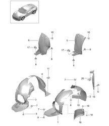Revestimiento paso rueda / Revestimientos 991 (911) R 2014-21 Revestimiento paso rueda / Revestimientos 991 (911) R 2014-21