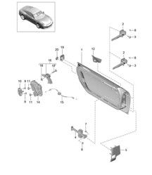 Carcasa de puerta / Piezas de montaje / Cerradura de puerta 991 (911) R 2014-21