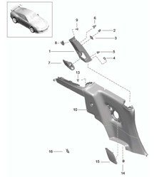 Revestimiento lateral / pilar B 991 GT 2014-17
