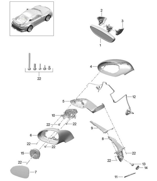 Diagram 809-050 Porsche 992 Carrera 4S Cabriolet 3.0L 