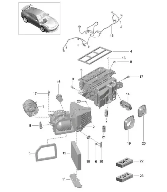 Diagram 813-010 Porsche 996 GT2 2001-05 Carrocería