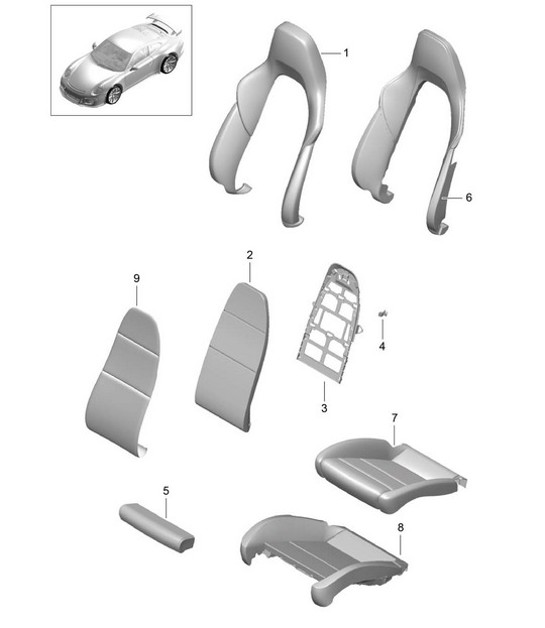Diagram 817-022 Porsche 997 (911) MK1 2005-2008 Body