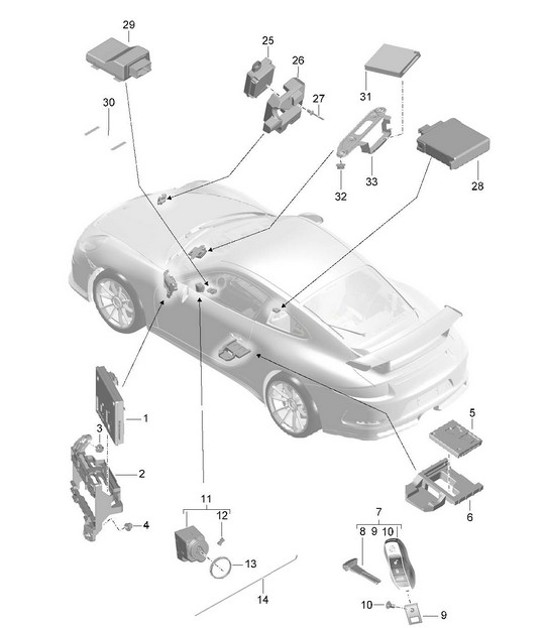Diagram 901-004 Porsche 996 C4S 3.6L 09/01-2005 Electrical equipment