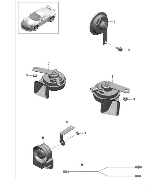 Diagram 903-000 Porsche Cayenne Turbo / Turbo S 4.8L 2007>> Electrical equipment