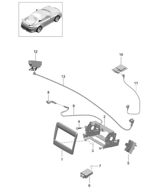 Diagram 911-001 Porsche Cayman 2.9L 987C MKII 2009-12 Electrical equipment