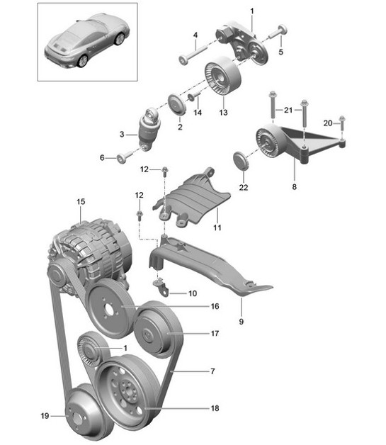 Diagram 101-010 Porsche Cayenne V6 3.0L benzina 340 CV 