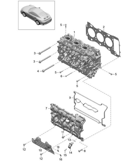 Diagram 103-000 Porsche 924S 2.5L 1988 