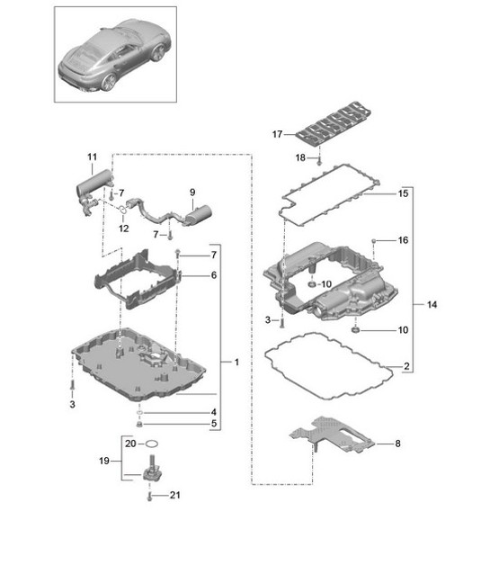 Diagram 104-002 Porsche Cayenne Turbo / Turbo S 4.8L 2007>> Engine