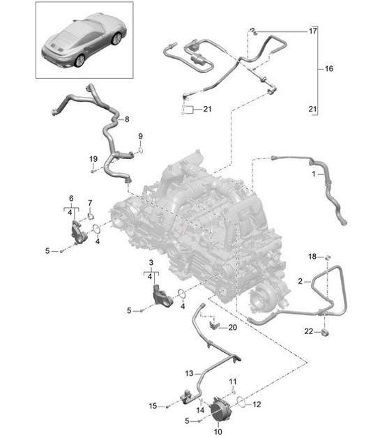 Diagram 104-010 Porsche 911 & 912 (1965-1989) Engine
