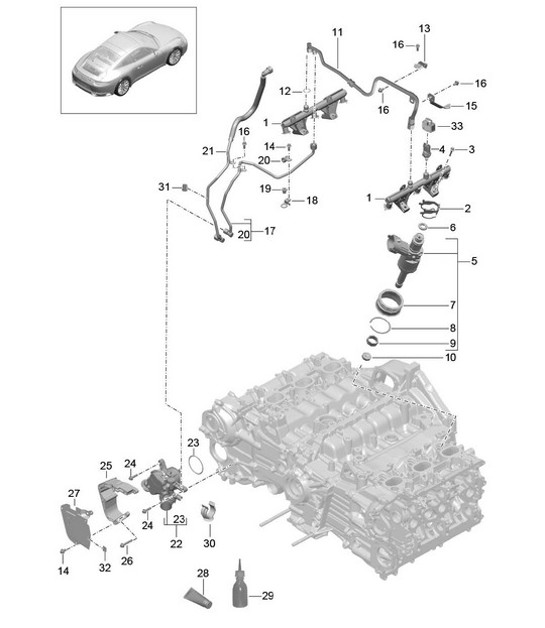 Diagram 107-005 Porsche Cayenne 9PA (955) 2003-2006 Engine