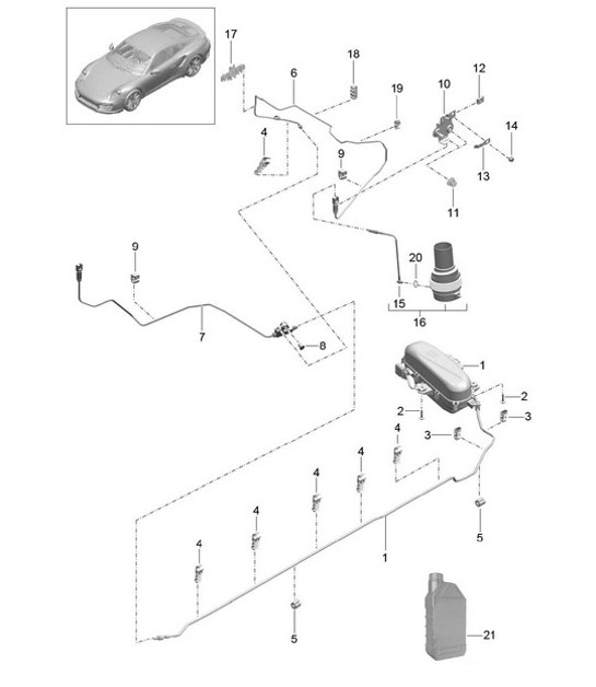 Diagram 402-003 Porsche 997 (911) MK1 2005-2008 Front Axle, Steering 