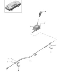 Selector lever - PDK, PR:250 - 991 Turbo 2017>>