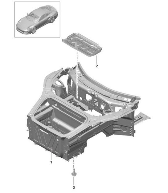 Diagram 801-005 Porsche Cayman T 718 2.0L Manual (300 ch) Carrosserie