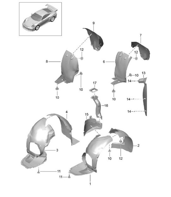 Diagram 801-078 Porsche 991 (911) MK2 2016-2019 Body