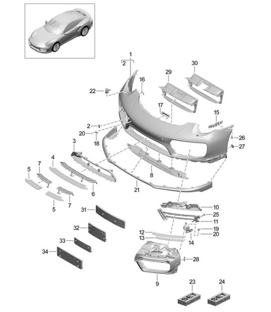 Diagram 802-005 Porsche 968 CS 3.0L 1993-95 Body