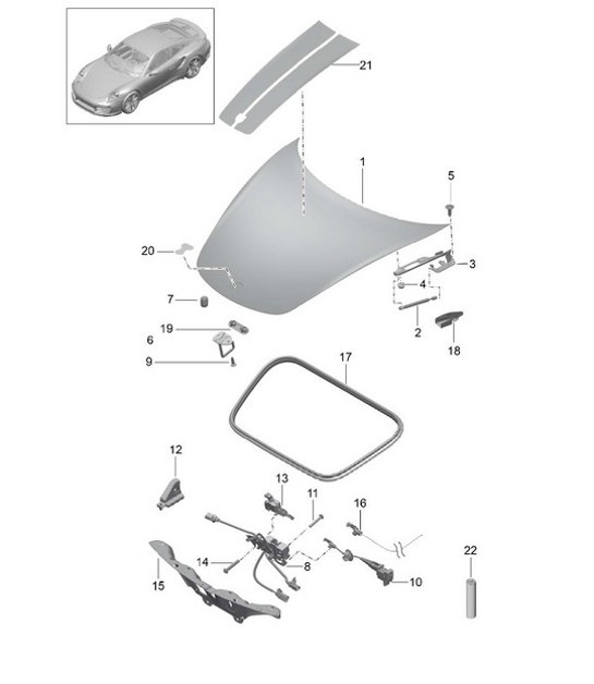 Diagram 803-000 Porsche Cayman 987C/981C (2005-2016) Carrosserie