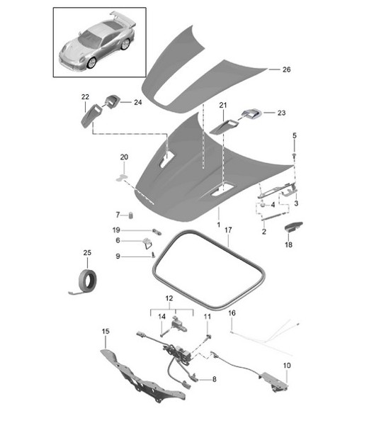 Diagram 803-001 Porsche 992 Turbo Cabriolet 3.8L 