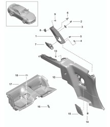 Guarnecido del panel lateral / Caja de asiento / Columna B - COUPE - 991 Turbo >>2016