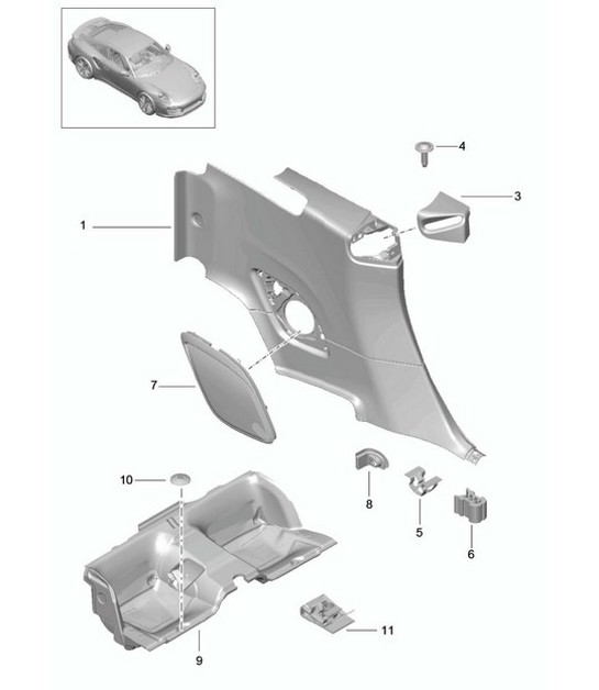 Diagram 807-022 Porsche 991 (911) MK1 2012-2016 Body