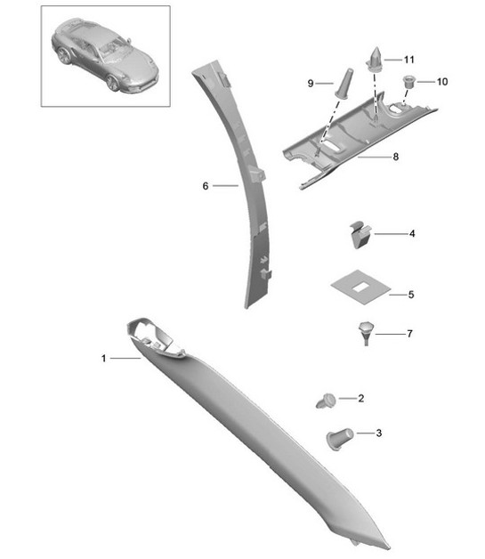 Diagram 807-052 Porsche 991 (911) MK1 2012-2016 Body