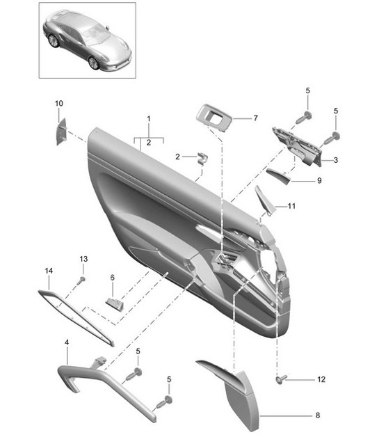 Diagram 808-000 Porsche Boxster T 718 2.0L Manual (300 ch) Carrosserie