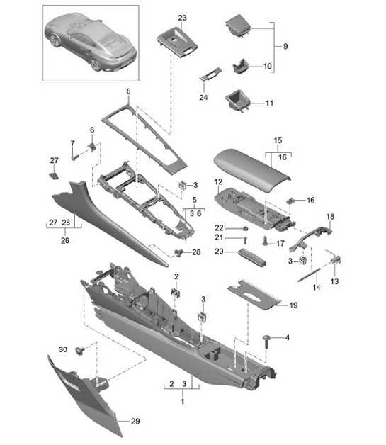Diagram 809-020 Porsche 991 (911) MK1 2012-2016 Body