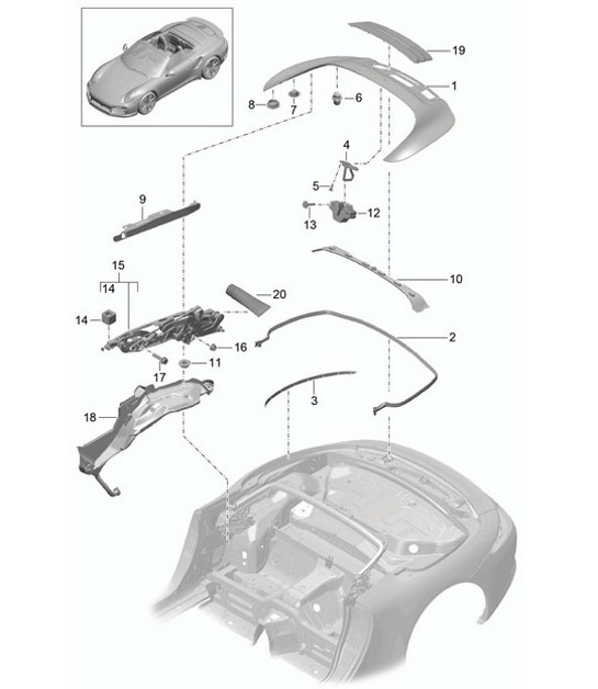 Diagram 811-060 Porsche 991 (911) MK1 2012-2016 Body