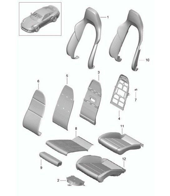 Diagram 817-022 Porsche 991 (911) MK1 2012-2016 Body