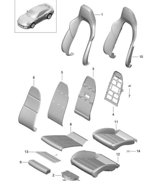 Diagram 817-023 Porsche Cayenne S V6 3.0L Hybrid 380HP Body