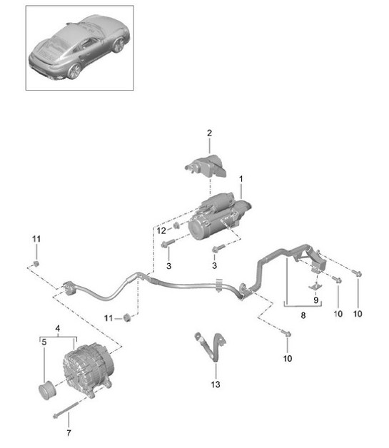 Diagram 902-005 Porsche Cayenne S 4.5L V8 2003>> Electrical equipment