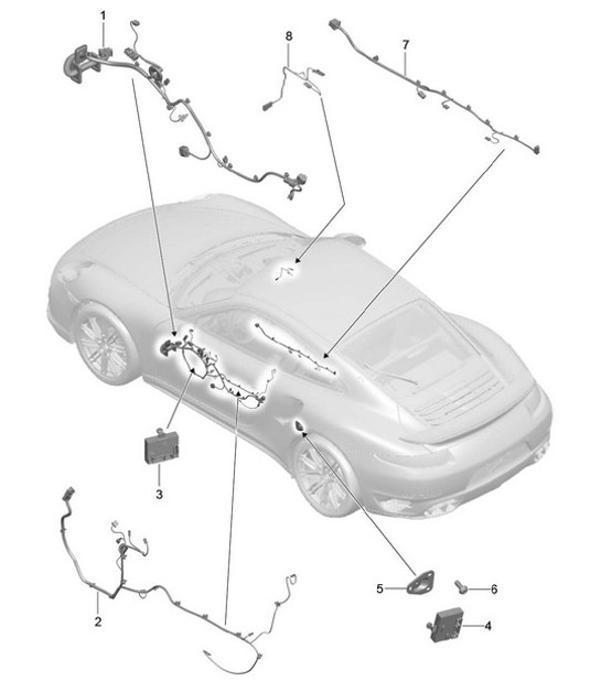 Diagram 902-016 Porsche Cayman 2.7L 987C 2006-08 Electrical equipment
