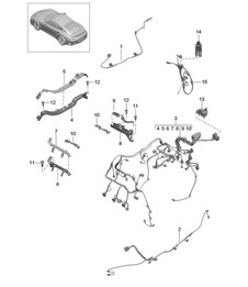 Kabelbäume / Montagerahmen / Zusatzbremslicht / Verkleidung / Motor / Hinterachse 991 Turbo >>2016