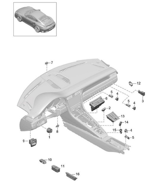 Diagram 903-005 Porsche Cayman S 3.4L 987C 2005-08 Electrical equipment