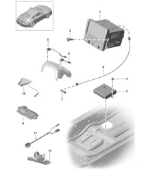 Pannello di controllo / Sistema di navigazione / Unità radio / Parte ricevente / Microfono TV / Telecamera di retromarcia 991 Turbo &gt;&gt;2016