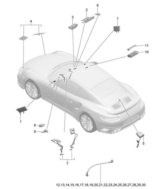 Diagram 911-004 Porsche Cayenne 3.2L V6 2003>> Electrical equipment