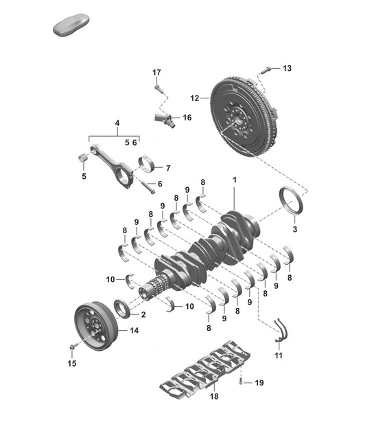 Crankshaft / Connecting rod / Flywheel 992.1 Carrera 2019 - 2024
