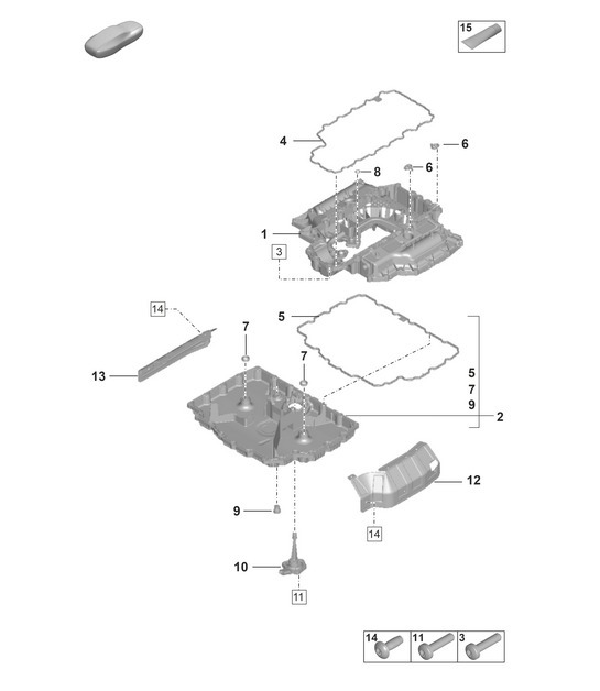 Diagram 104-050 Porsche 992 (911) MK1 2019-2024 Engine