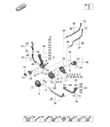 Coolant pump / Cooling thermostat / Thermostat housing  992.1 Carrera 2019 - 2024