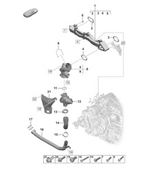 Assembly carrier / Coolant pipe  992.1 Carrera 2019 - 2024