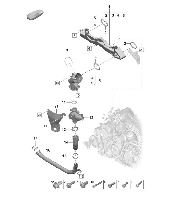 Diagram 105-050 Porsche 992 (911) MK1 2019-2024 Engine