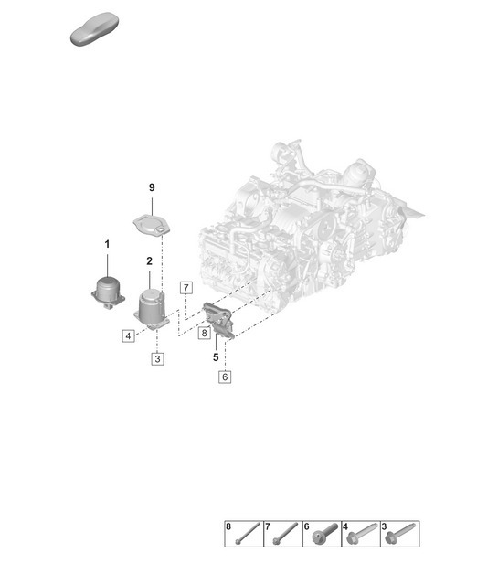 Diagram 109-000 Porsche 992 (911) MK1 2019-2024 Engine