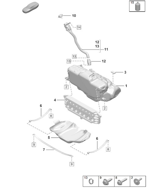 Diagram 201-000 Porsche 992 (911) MK1 2019-2024 Fuel System, Exhaust System