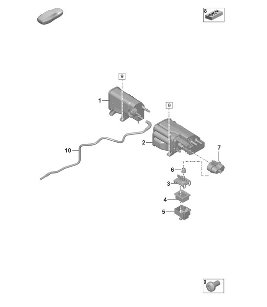 Diagram 201-200 Porsche 992 (911) MK1 2019-2024 Fuel System, Exhaust System