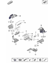 Turbocompresseur à gaz d'échappement / Collecteur d'échappement 992.1 Carrera 2019 - 2024