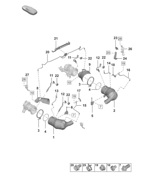 Diagram 202-200 Porsche 992 (911) MK1 2019-2024 Fuel System, Exhaust System