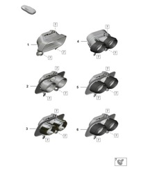 Exhaust tail pipes (PR:0P0, 0P2, 0P3)  992.1 Carrera 2019 - 2024