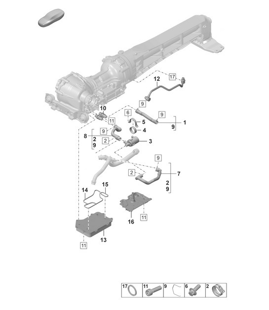 Diagram 304-110 Porsche 95B.1 Macan Petrol 2.0L (237Bhp) 2014-18 Transmission
