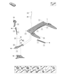 Dwarsbalk / Draagarm (PR:1X1, 1X2, A8C, A8F) 992.1 Carrera 2019 - 2024
